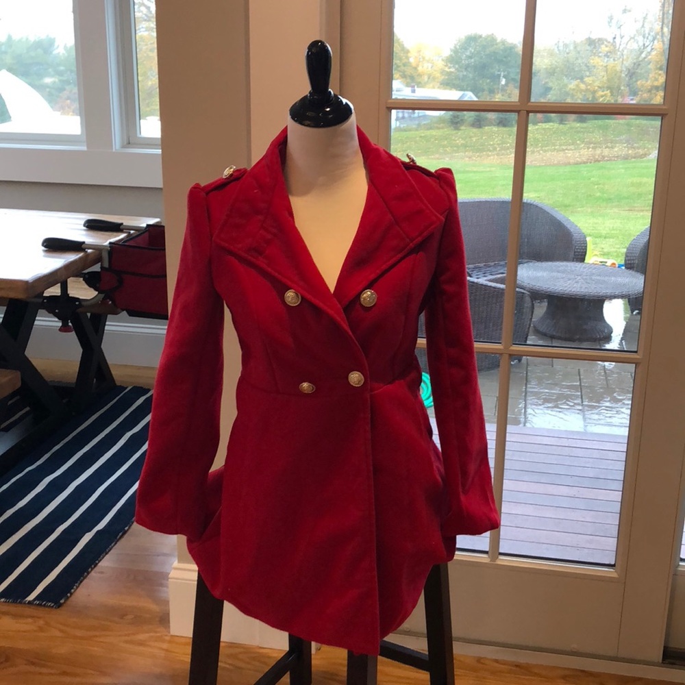 Red peacoat